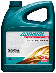 Купить моторное масло Addinol Mega Light MV 039 0W-30, 5л,  в интернет-магазине в Кузнецке